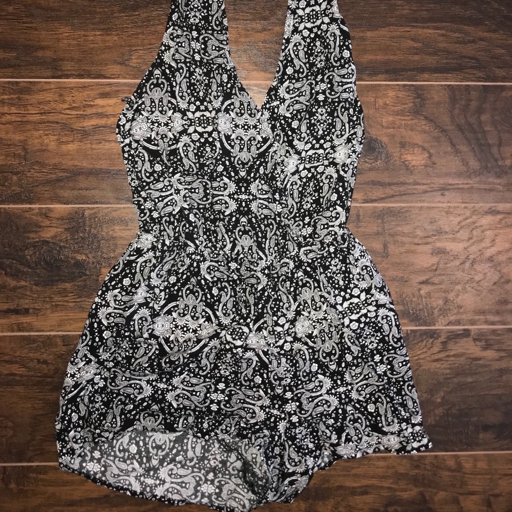 Halter romper with low back